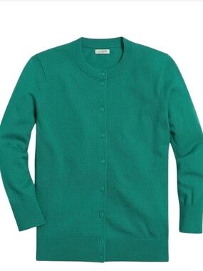 J Crew Clare Cardigan bright Kelly green 100% cotton